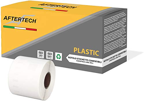 Aftertech 1 x 99014P 54 x 101 mm Rolle Etiketten aus Kunststoff, wasserdicht, kompatibel mit 220 Etiketten/Rolle = 220 Gesamt) für Dymo LabelWriter 1 x 99014PLA von AFTERTECH