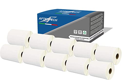 Aftertech 10 x 4XL 104 x 159 mm Rollen kompatible Klebeetiketten (220 Etiketten/Rolle = 2200 insgesamt) für Dymo LabelWriter Seiko SLP Etikettiermaschinen Drucker S0904980 1744907 10x4XL von AFTERTECH