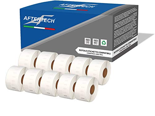 Aftertech 10x 99012 36 x 89 mm Rollen kompatible Klebeetiketten (260 Etiketten/Rolle = 2600 insgesamt) für Dymo LabelWriter Seiko SLP Etikettendrucker S0722400 10x99012 von AFTERTECH