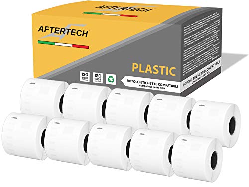 Aftertech 10 x 99015P 54 x 70 mm Rollen wasserdichte Kunststoff-Etiketten, kompatibel (320 Etiketten/Rolle = 3200 insgesamt) für Dymo LabelWriter 10 x 99015PLA von AFTERTECH