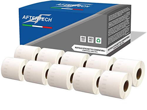 Aftertech 10 x 99019 59 x 190 mm kompatible Etiketten/Rolle = 1100 insgesamt) für Dymo LabelWriter Seiko SLP Etikettendrucker S0722484 10 x 99019 von AFTERTECH