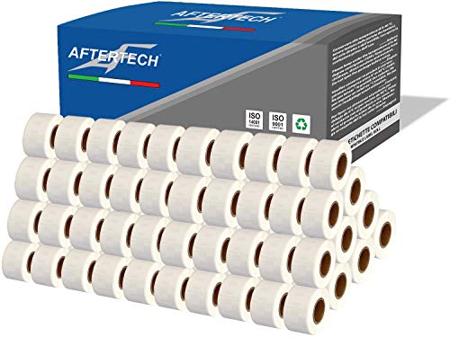 Aftertech 100x 99010 28x89mm Rollen kompatible Klebeetiketten (130 Etiketten/Rolle = 13000 insgesamt) für Dymo LabelWriter Seiko SLP Etikettiermaschinen Drucker S0722370 100x99010 von AFTERTECH