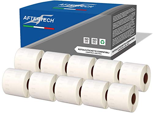 Aftertech 10 x 99014 54 x 101 mm kompatible Etiketten (220 Etiketten/Rolle = 2200 insgesamt) für Dymo LabelWriter Seiko SLP Etikettendrucker S0722434 10 x 99014 von AFTERTECH