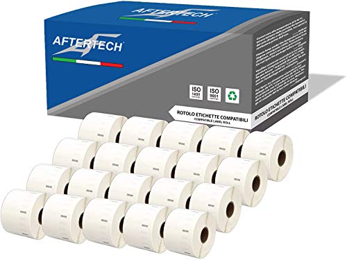 Aftertech 20 x 11354 57 x 32 mm Kompatible Klebeetiketten (1000 Etiketten/Rolle = 20000 insgesamt) für Dymo LabelWriter Seiko SLP Etikettiermaschinen S0722540 20x11354 von AFTERTECH