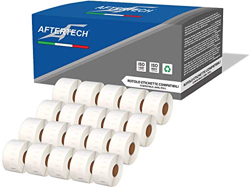 Aftertech 20x 99012 36 x 89 mm Rollen kompatible Klebeetiketten (260 Etiketten/Rolle = 5200 insgesamt) für Dymo LabelWriter Seiko SLP Etikettendrucker S0722400 20x99012 von AFTERTECH