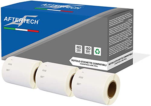 Aftertech 3x 14681 57est x15int mm Etikettenrollen für CDROM kompatibel (300 Etiketten/Rolle = 900 insgesamt) für Dymo LabelWriter Seiko SLP Etikettiermaschinen Drucker S0719250 3x14681 von AFTERTECH
