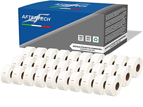 Aftertech 30 x 11352 25 x 54 mm kompatible Klebeetiketten (500 Etiketten/Rolle = 15000 insgesamt) für Dymo LabelWriter Seiko SLP Etikettiermaschinen S0722520 30 x 11352 von AFTERTECH