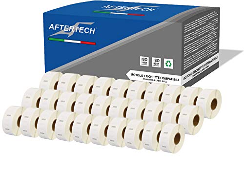 Aftertech 30 x 2525, 25 x 25 mm, kompatible Etiketten/Rolle = 22500 insgesamt) für Dymo LabelWriter Seiko SLP Etikettendrucker S0929126 30 x 2525 von AFTERTECH