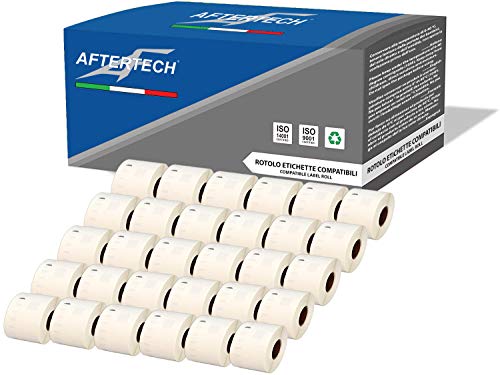 Aftertech 30x 99015 54x70mm Rollen kompatible Klebeetiketten (320 Etiketten/Rolle = 9600 insgesamt) für Dymo LabelWriter Seiko SLP Etikettiermaschinen Drucker S0722440 30x99015 von AFTERTECH