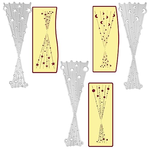 3 Stück Stanzformen für Kartenherstellung, AFUNTA Stern Mond Bubble gestanzt Kreis gesprenkelte Linie Metall Stanzformen für Kartenherstellung für DIY Scrapbook, Album, dekorativ, Scrapbook von AFUNTA