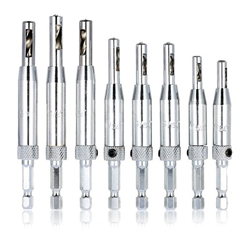 AFUNTA 8-teiliges Zentrierbohrer-Set, selbstzentrierende Scharnier-Gewindebohrer, Holzbearbeitungswerkzeuge für Schranktür, 5/64 Zoll, 7/64 Zoll, 11/64 Zoll, 13/64 Zoll, 5 mm, 1/4 Zoll AFUNTA 8-teiliges Zentrierbohrer-Set, selbstzentrierende Scharnier-Gewindebohrer, Holzbearbeitungswerkzeuge für Schranktür, 5/64 Zoll, 7/64 Zoll, 11/64 Zoll, 13/64 Zoll, 5 mm, 1/4 Zoll von AFUNTA