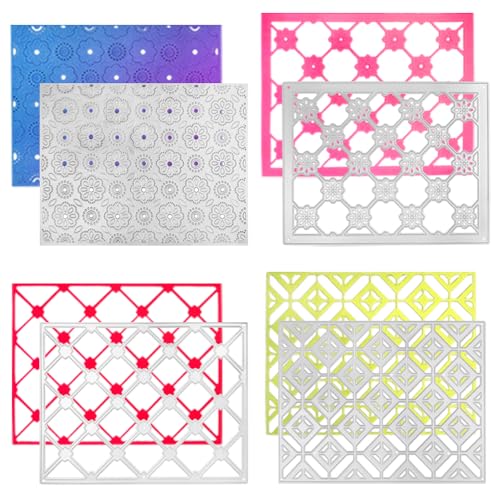 AFUNTA Rechteckige Stanzformen für Kartenherstellung, durchbrochene Spitzenkartenherstellung, 3D-Hintergrund, Metall-Stanzformen für DIY, Scrapbooking, Album, Kartendekoration, 4 Stück AFUNTA Rechteckige Stanzformen für Kartenherstellung, durchbrochene Spitzenkartenherstellung, 3D-Hintergrund, Metall-Stanzformen für DIY, Scrapbooking, Album, Kartendekoration, 4 Stück von AFUNTA