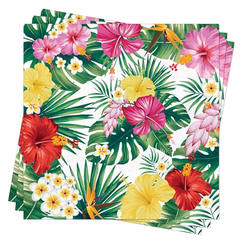 Hawaiianische tropische Sommer-Servietten, Dekorationen – 40 Stück, Sommerparty, Mittagessen, Papierservietten, Einweg-Serviette, Luau, Hawaii, Tischdekoration, Palmblatt-Servietten, Hawaiianische tropische Sommer-Servietten, Dekorationen – 40 Stück, Sommerparty, Mittagessen, Papierservietten, Einweg-Serviette, Luau, Hawaii, Tischdekoration, Palmblatt-Servietten, von AFYHH