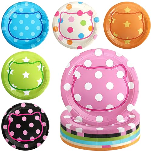 AFZMON Pappteller für Geburtstagspartys, Kätzchen, rosa Katze, gepunktet, 17,8 cm, Dessertteller für Mädchenparty, Babyparty, niedliche Kätzchen-Zubehör, Dekorationen, Geschirr AFZMON Pappteller für Geburtstagspartys, Kätzchen, rosa Katze, gepunktet, 17,8 cm, Dessertteller für Mädchenparty, Babyparty, niedliche Kätzchen-Zubehör, Dekorationen, Geschirr von AFZMON
