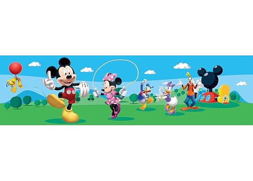 AG Design Disney Mickey Mouse Wand Sticker, Selbstklebende Folie, mehrfarbig, 500 x 14 cm von AG Design