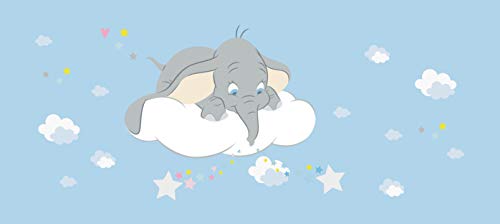 AG Design FTDNH Dumbo in den Wolken, Disney, Vlies Fototapete für EIN Kinderzimmer, 202 x 90 cm, FTDN H 5389, Blau von AG Design