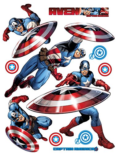 AG Design Marvel Captain America Wand Sticker, 1 Teil, PVC-Folie (Phtalate-Free), Multicolor, 65 x 85 cm von AG Design