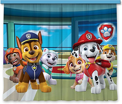 AG Design Paw Patrol Station, Vorhänge für Kinderzimmer, 2 Teile, Mehrfarbig, 180 x 160 cm von AG Design