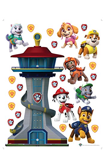 AG Design Paw Patrol große Station, dekorative Aufkleber für Wände, Möbel und Innenausstattung eines Kinderzimmers, 65 x 85 cm, DK 2322, PVC-Folie (Phtalate-Free), Mehrfarbig, 65 cm x 85 cm von AG Design