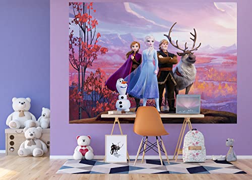 Disney Die Eiskönigin | Fototapete für Kinderzimmer | 252 x 182 cm | 4 Teile | Frozen Anna und Elsa von AG Design