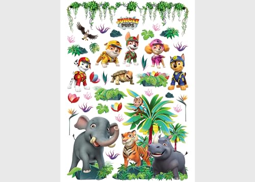 Paw Patrol Dschungel Kinderzimmer Wandstickers, Wandtattoo junge deko von AG Design | 42,5 x 65 cm | ADK 1676 von AG Design