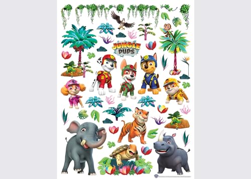 Paw Patrol Dschungel Kinderzimmer Wandstickers, Wandtattoo junge deko von AG Design | 65 x 85 cm | ADK 2366 von AG Design