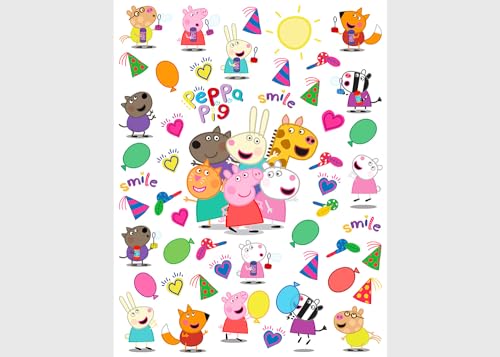 Peppa Pig Alle Freunde Kinderzimmer Wandstickers, Wandtattoo junge deko von AG Design | 65 x 85 cm | ADK 2357 von AG Design