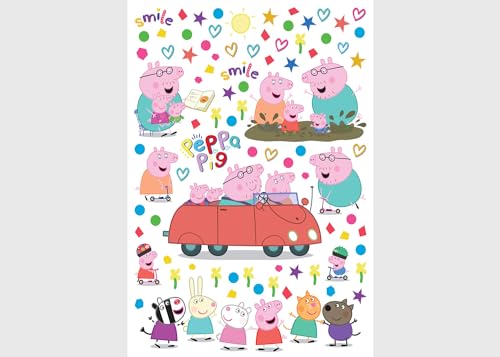 Peppa Pig Auto Kinderzimmer Wandstickers, Wandtattoo junge deko von AG Design | 42,5 x 65 cm | ADK 1666 von AG Design