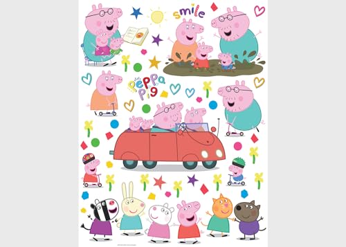 Peppa Pig Auto Kinderzimmer Wandstickers, Wandtattoo junge deko von AG Design | 65 x 85 cm | ADK 2360 von AG Design