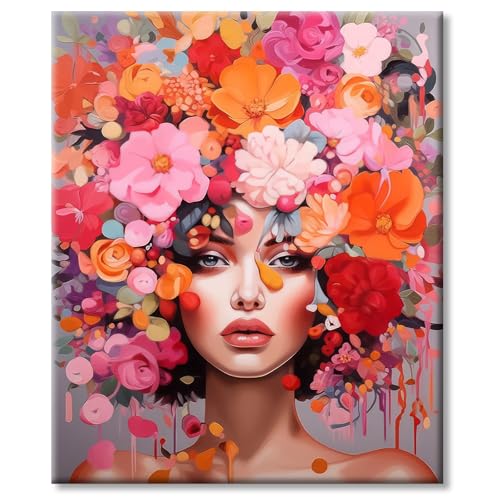 AG.AIIEU Malen nach Zahlen Erwachsene Frau Blume, DIY Handgemalt Anfänger Ölgemälde set - Paint by Numbers Mit 3 - Pinseln und Acrylfarbe leinwand Kit AG.AIIEU Malen nach Zahlen Erwachsene Frau Blume, DIY Handgemalt Anfänger Ölgemälde set - Paint by Numbers Mit 3 - Pinseln und Acrylfarbe leinwand Kit von AG.AIIEU