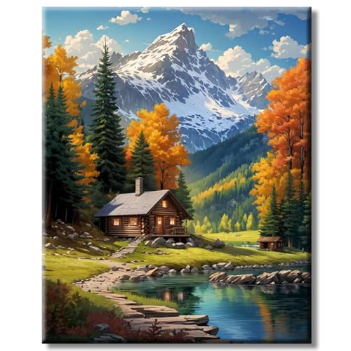 AG.AIIEU Malen nach Zahlen Erwachsene Landschaften, DIY Handgemalt Anfänger Ölgemälde set - Paint by Numbers Adult Mit 3 - Pinseln und Acrylfarbe leinwand Kit AG.AIIEU Malen nach Zahlen Erwachsene Landschaften, DIY Handgemalt Anfänger Ölgemälde set - Paint by Numbers Adult Mit 3 - Pinseln und Acrylfarbe leinwand Kit von AG.AIIEU