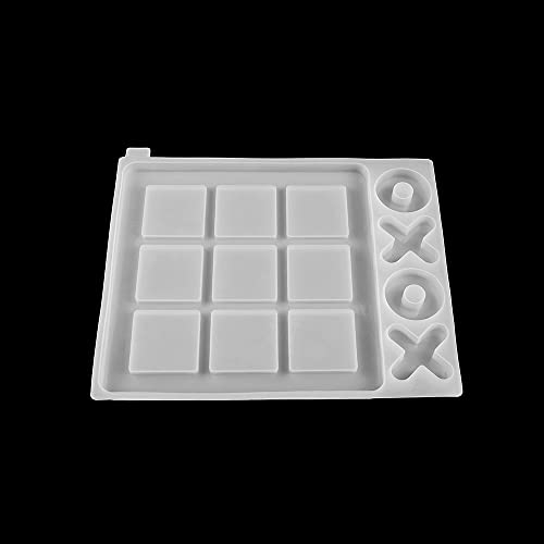 AGCFABS Tic-Tac-Toe Ochsen-Schachspiel-Silikonform, 3D-Schachbrettform, Epoxidharz, Spiegelform, Ochsen-Schachspiel, Werkzeug zum Herstellen von Ochsen, 2 Größen (groß) von AGCFABS