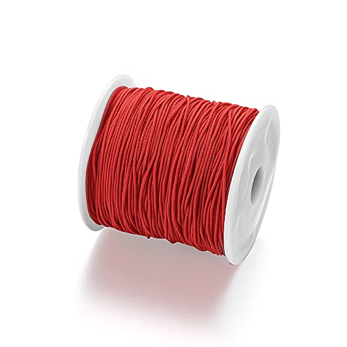 Elastische Kordel, 100 m, 0,8 mm, 1 mm, Stretch-Faden, Makramee-Schnur, Schnur für DIY-Armbänder, Halsketten, Schmuckherstellung, Rot, 0,8 mm von AGCFABS