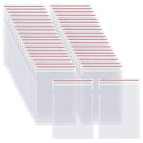 Lebensmittel-Aufbewahrungsbeutel, 100 Stück/Packung, wiederverschließbar, transparenter Kunststoff-Polybeutel, wiederverschließbar, 22 x 32 cm von AGGERT
