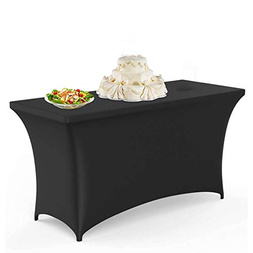 AGLZWY Eng Anliegende Tischdecke Staubdicht Atmungsaktiv Stoff Mit Hoher Elastizität Zum Zuhause Rechteckiger Tisch Hochzeit Bar Bankett Party, Mehrere Größen (Black,120x80x75cm) von AGLZWY