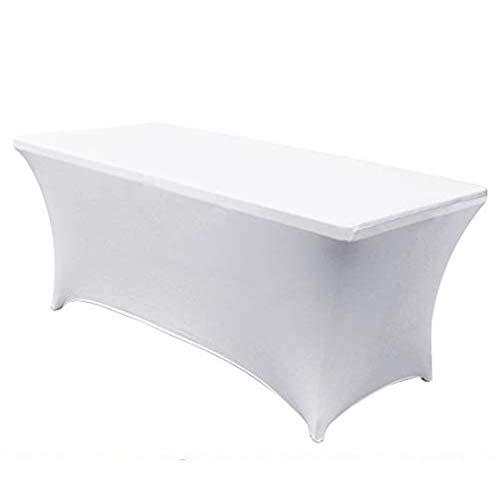 AGLZWY Eng Anliegende Tischdecke Staubdicht Atmungsaktiv Stoff Mit Hoher Elastizität Zum Zuhause Rechteckiger Tisch Hochzeit Bar Bankett Party, Mehrere Größen (White,120x40x75cm) von AGLZWY