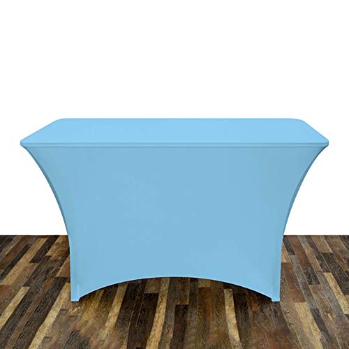 AGLZWY Stretch Tischdecke Stoff Mit Hoher Elastizität Staubdicht Atmungsaktiv Tischschutz Zum Hochzeit Bar Bankett Party Rechteckiger Tisch, Mehrere Größen (Blue,204x65x75cm) von AGLZWY