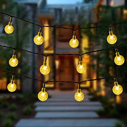 AGM Solar Lichterkette Außen 60 LED Kristall Kugeln Wasserdicht Solarbetriebene Lichterkette Außenlichterkette Garten Lichterkette für Innen & Außendekor für Garten, Patio, Partys von AGM