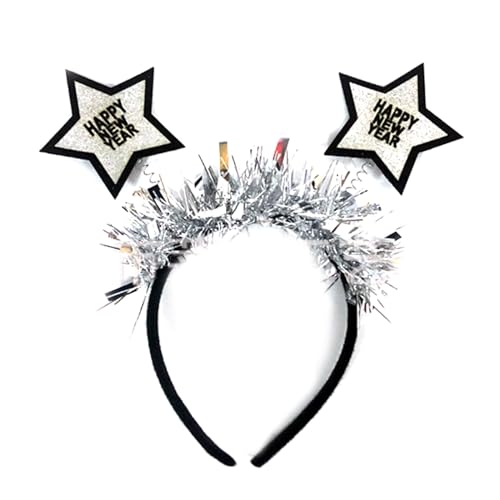 AGONEIR 2024 Neujahr Stirnband Happy New Year Haarband Haarreifen Weihnachten Party Kostüm Kopfbedeckung Für Foto Requisiten Weihnachten Party Zubehör von AGONEIR