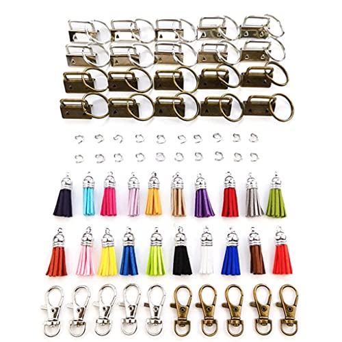 AGONEIR Hakenschlossschnalle für Schlüsselanhänger, Hardware-Set enthält 20 Schlüsselanhänger-Haken, 20 Leder-Schlüsselanhänger, 20 geteilte 10 Stück für Schlüsselhaken von AGONEIR