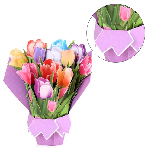 AGONEIR Popup Blumensträuße Karten Mit Abnehmbaren Papierblumen Muttertags Geschenkkarten. 3D Blumensträuße Popup Grußkarten Muttertags Geschenkkarten von AGONEIR
