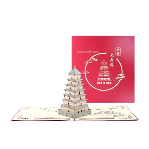 Exquisite 3D-Klappgrußkarte, einzigartige kulturelle Kunst und traditionelle Architektur, personalisierte, fesselnde Papierkarte, 3D-Karte von AGONEIR