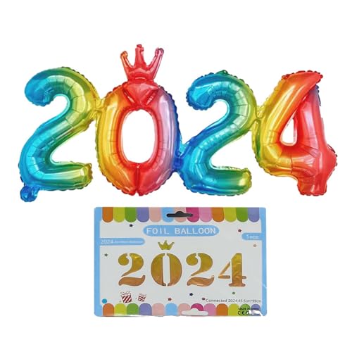 Folienballon 2024 und auffälliges Neujahrsdekor für 2024 Neujahrsfeiern, Festival, Partyzubehör, Silberballon von AGONEIR