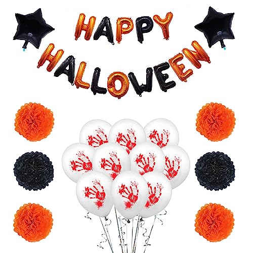 Multifunktionaler schwarz-oranger Luftballon "The Of Halloween, Neujahr, Hochzeit, Urlaub, Dekoration, Geschenk, Halloween, Latex-Ballon von AGONEIR