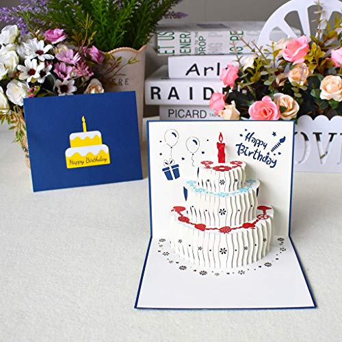 Papierkuchen 3D für Grußkarten für Happy Birthday Valentinstag Abschluss Hochzeitstag alle Anlässe Grußkarten Sortimentskasten Beileidsbox von AGONEIR