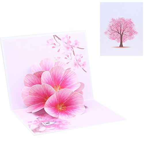 Pfirsichblüte Grußkarten Handgemachte Geburtstags- Hochzeitseinladung 3D für Ornamente für Weihnachtsbäume von AGONEIR