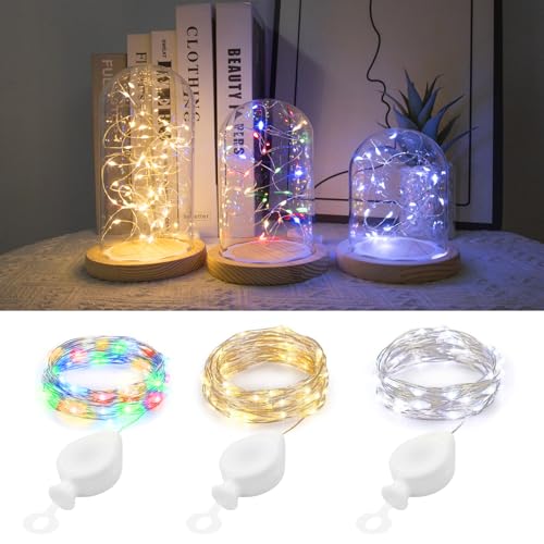 AGOTD 3x 20er Micro LED Lichterketten, 2M Silberdraht Mini Lichterkette Batteriebetrieben, Dekolichter für Party, Hochzeit, Weihnachten, Garten & Innenbereich (Mehrfarbig) von AGOTD