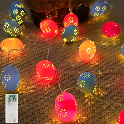 AGOTD Lichterkette Ostern, 10 LED Ostereier Lichterkette mit Timer Batteriebetrieb Osterdeko Tischdeko AGOTD Lichterkette Ostern, 10 LED Ostereier Lichterkette mit Timer Batteriebetrieb Osterdeko Tischdeko von AGOTD