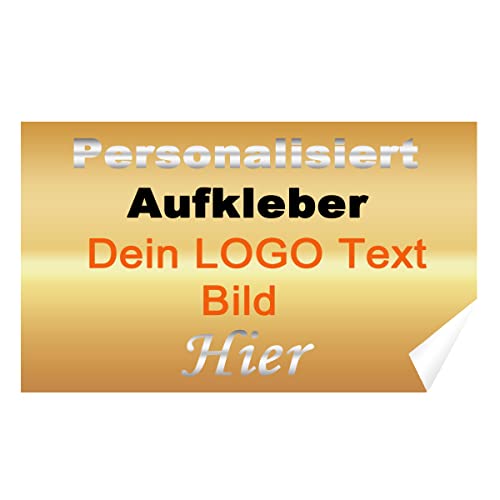 Personalisierte Aufkleber Individuell Etiketten Kleinbetrieb Wasserdicht Text Logo Bild (100, 2x3cm) von AGOWOO