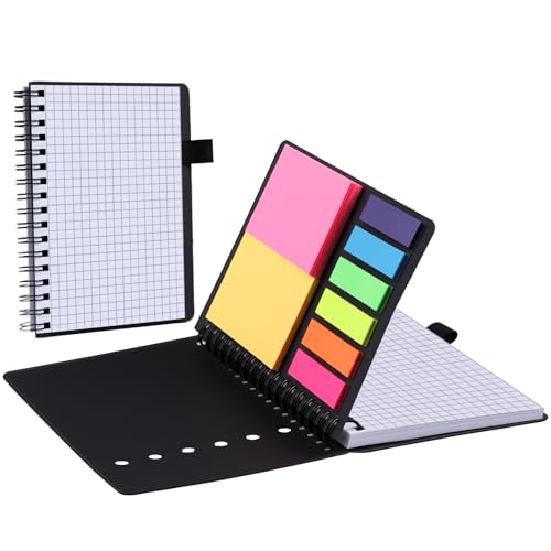 AGPTEK Sticky Notes Set, Haftnotizen Klebezettel Set Selbstklebende Notizzettel, Taschennotizbuch mit Krafteinband, Spiralnotizblock mit Stifthalter und bunten Haftnotizen für Büro und Studenten AGPTEK Sticky Notes Set, Haftnotizen Klebezettel Set Selbstklebende Notizzettel, Taschennotizbuch mit Krafteinband, Spiralnotizblock mit Stifthalter und bunten Haftnotizen für Büro und Studenten von AGPTEK